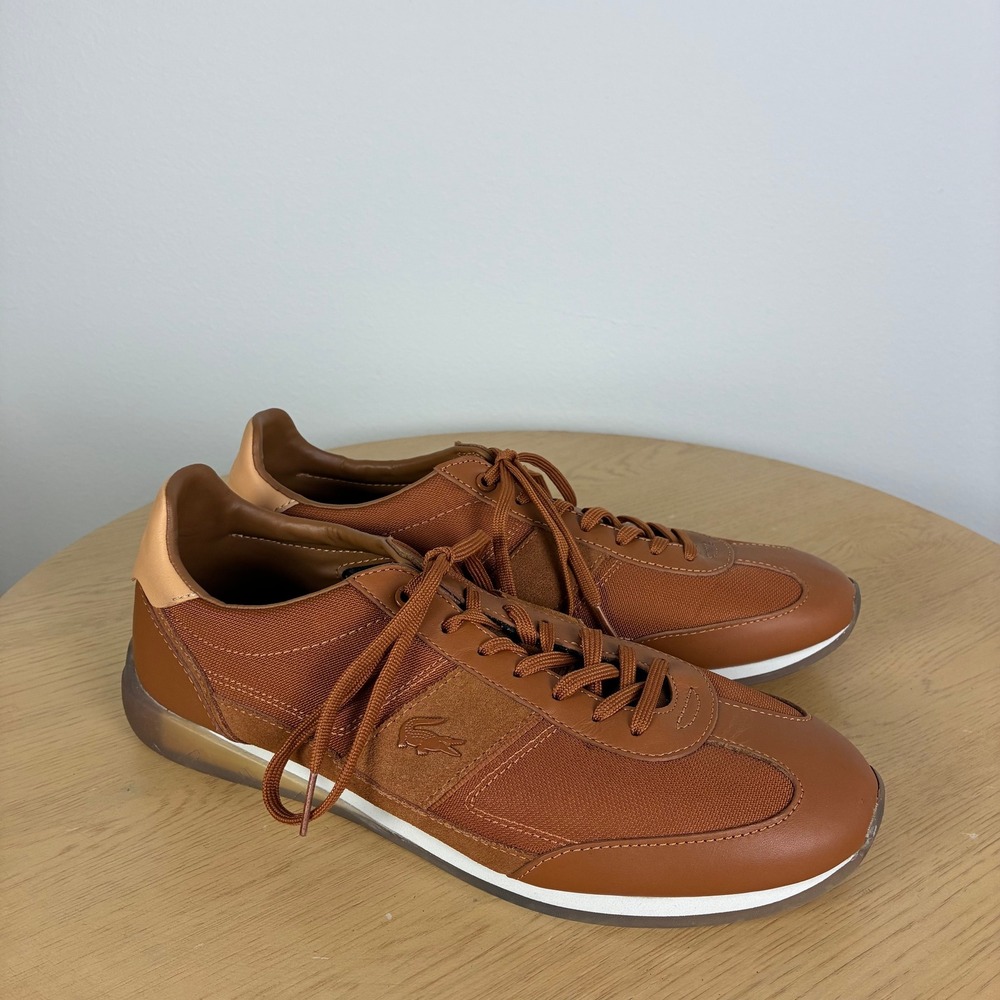 LACOSTE BROWN SNEAKER ANGULAR 222 7-44CMA00272C3 Mens 10 US 43 EU Preppy